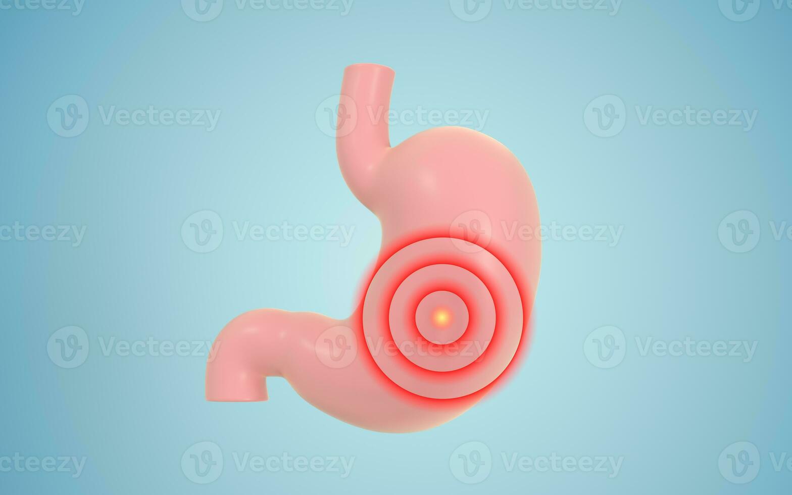 Human Internal Stomach with pain illness, 3d rendering. photo