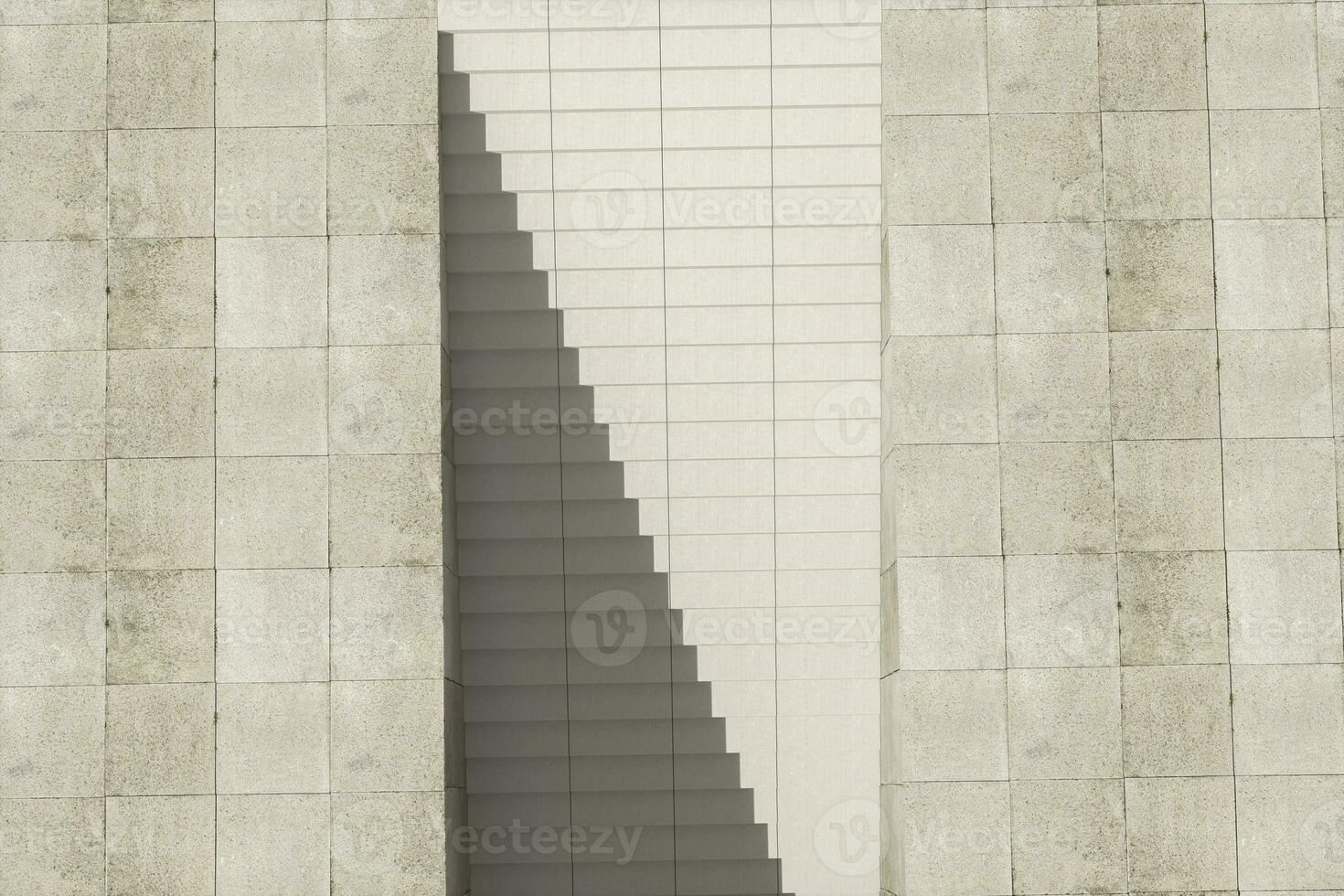 pasos y pared con gris fondo, moderno construcción, 3d representación. foto