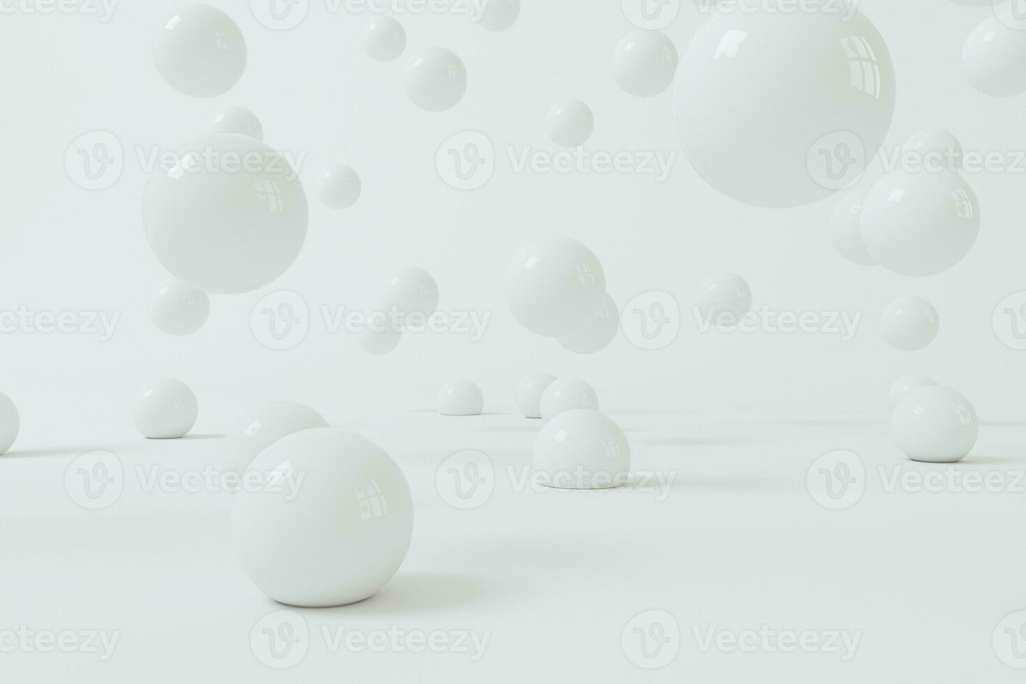 Bouncing soft balls with white background, 3d rendering. photo