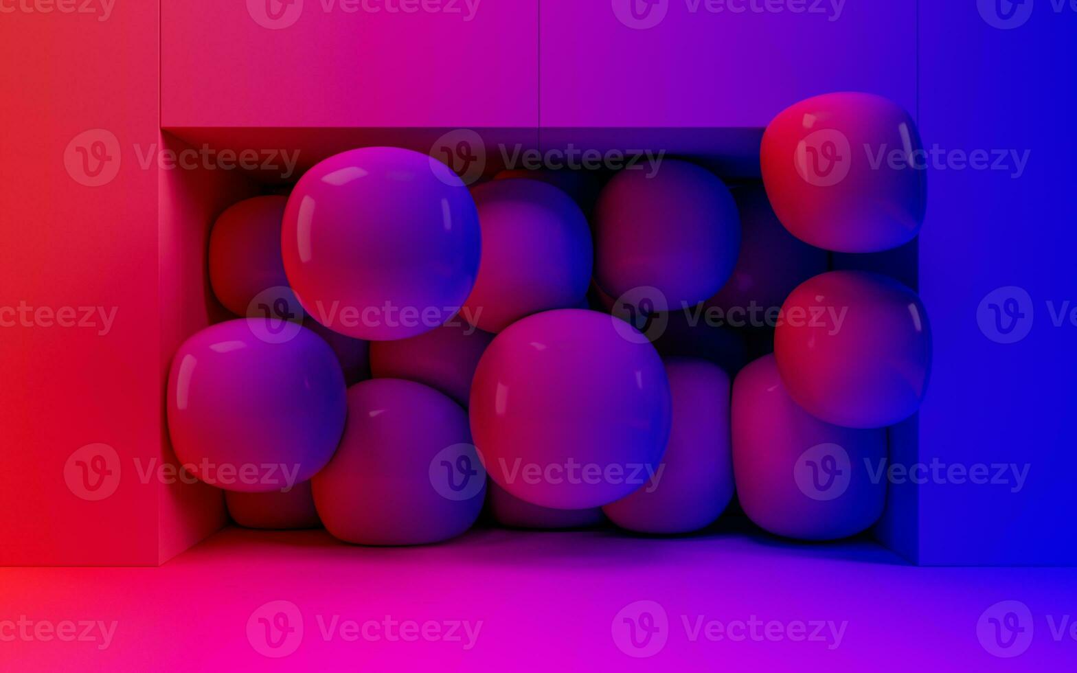 Soft balls, geometrical concept, 3d rendering. photo