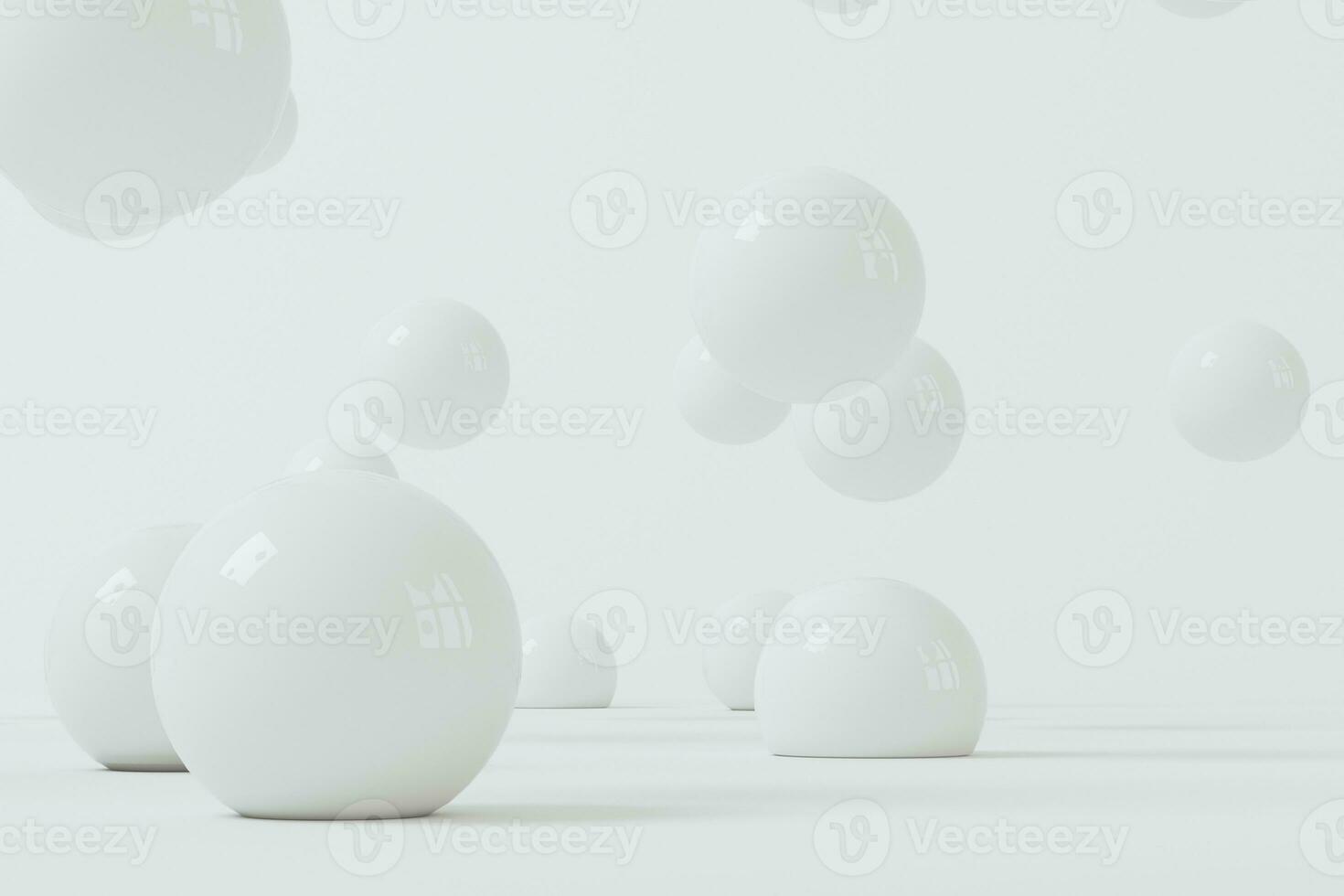 Bouncing soft balls with white background, 3d rendering. photo