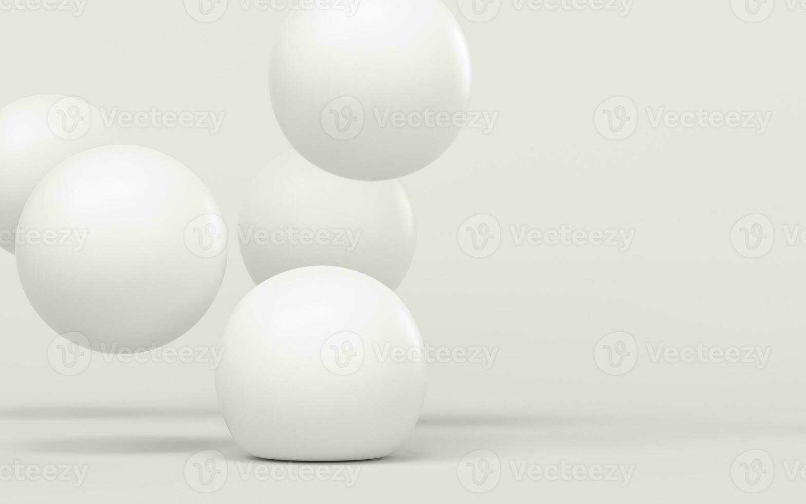 Bouncing soft balls with white background, 3d rendering. photo
