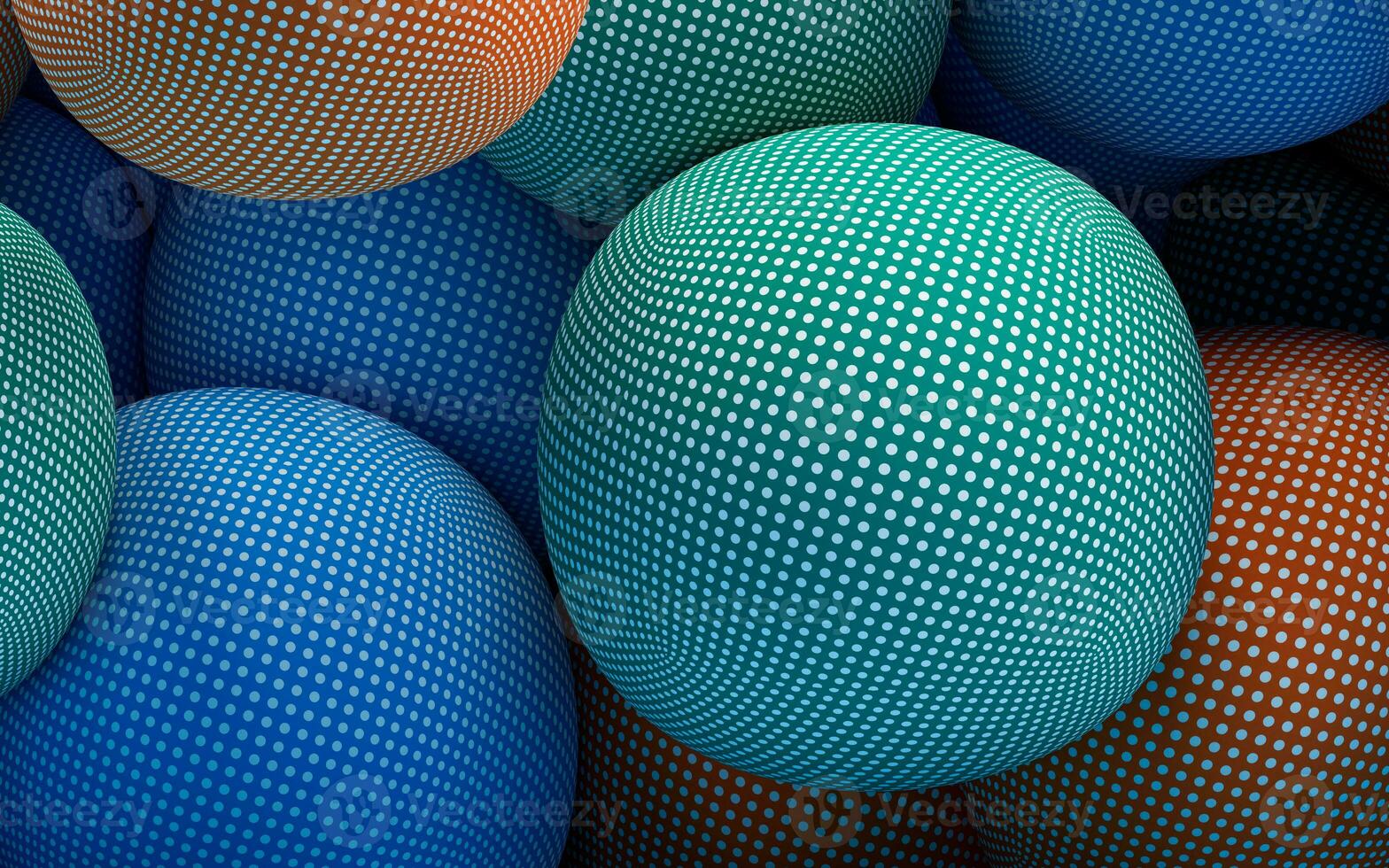 Soft balls, geometrical concept, 3d rendering. photo