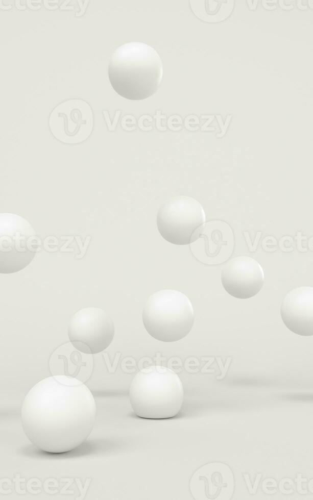 Bouncing soft balls with white background, 3d rendering. photo