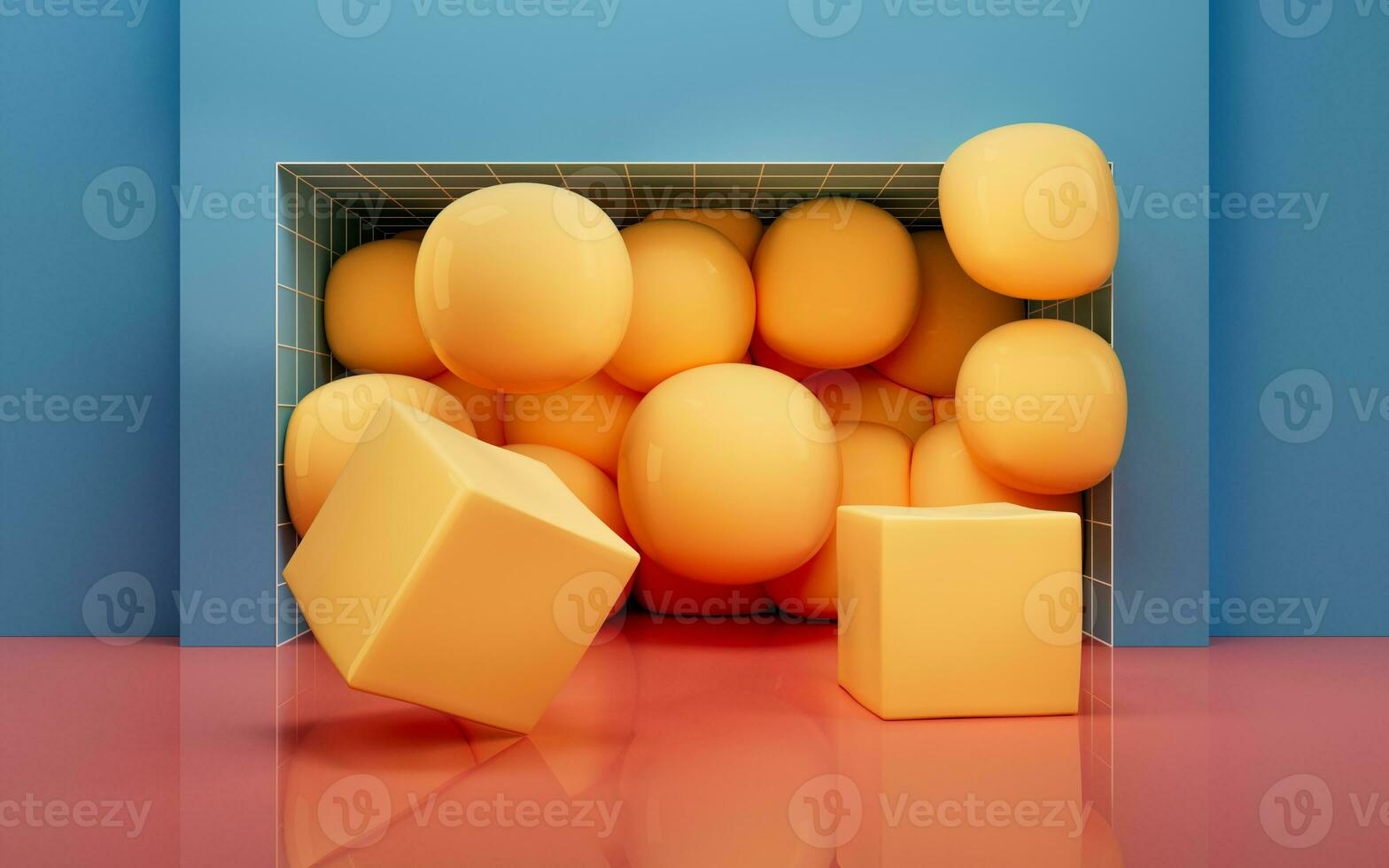 Soft balls, geometrical concept, 3d rendering. photo