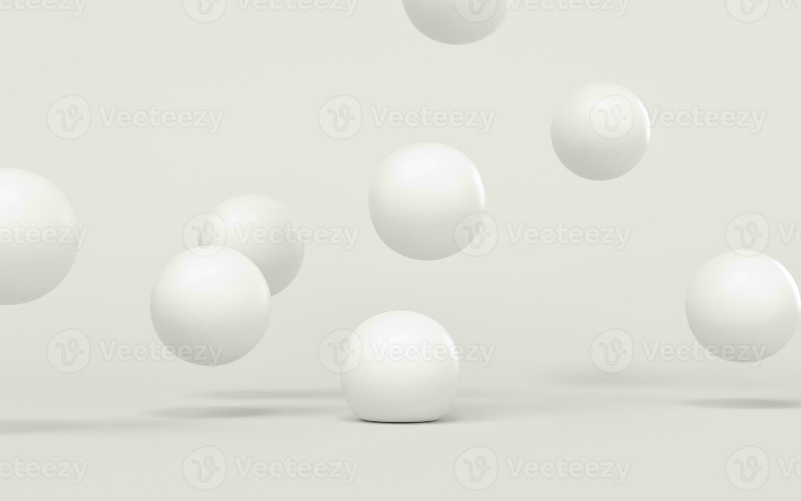 rebote suave pelotas con blanco fondo, 3d representación. foto