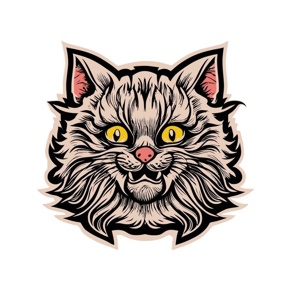 gato cabeza resumen símbolos icono. vector