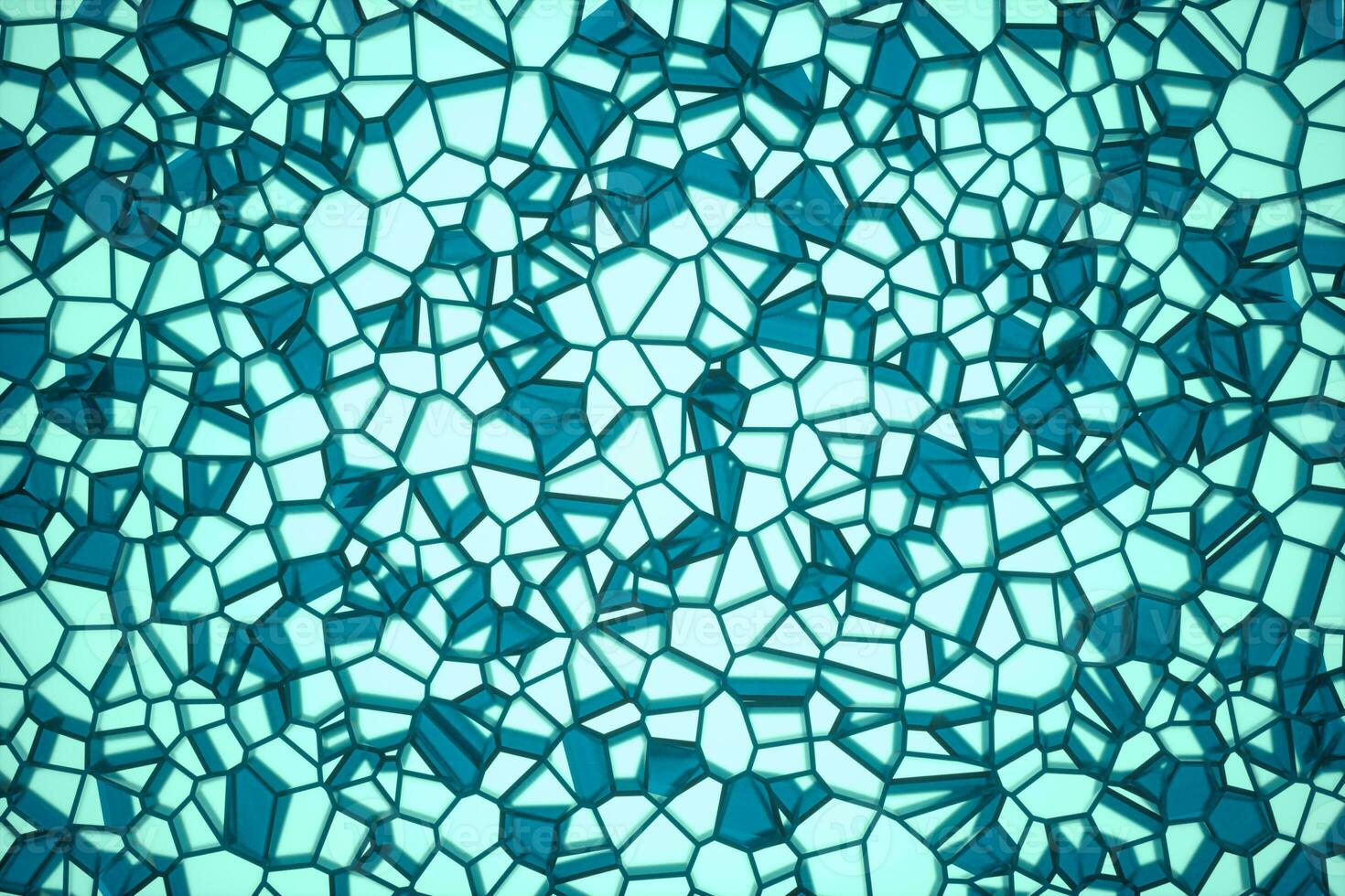Broken pieces of stained glass background, 3d rendering. photo