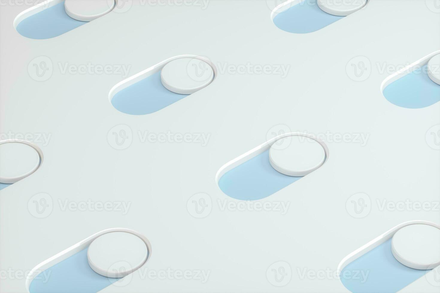 Slide switch and touch button, science and technology, 3d rendering. photo