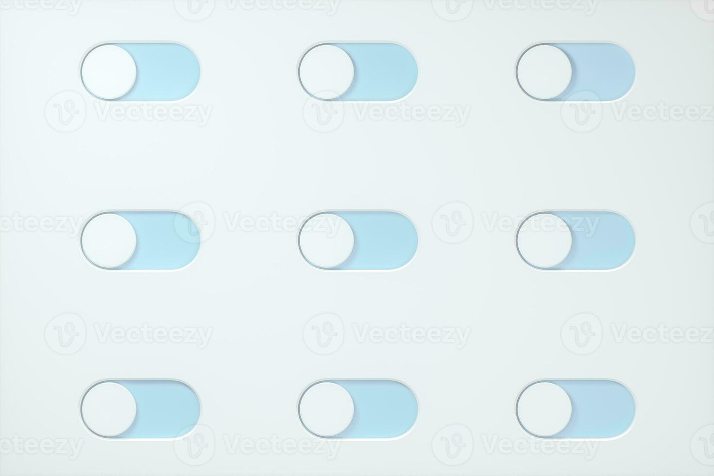 Slide switch and touch button, science and technology, 3d rendering. photo