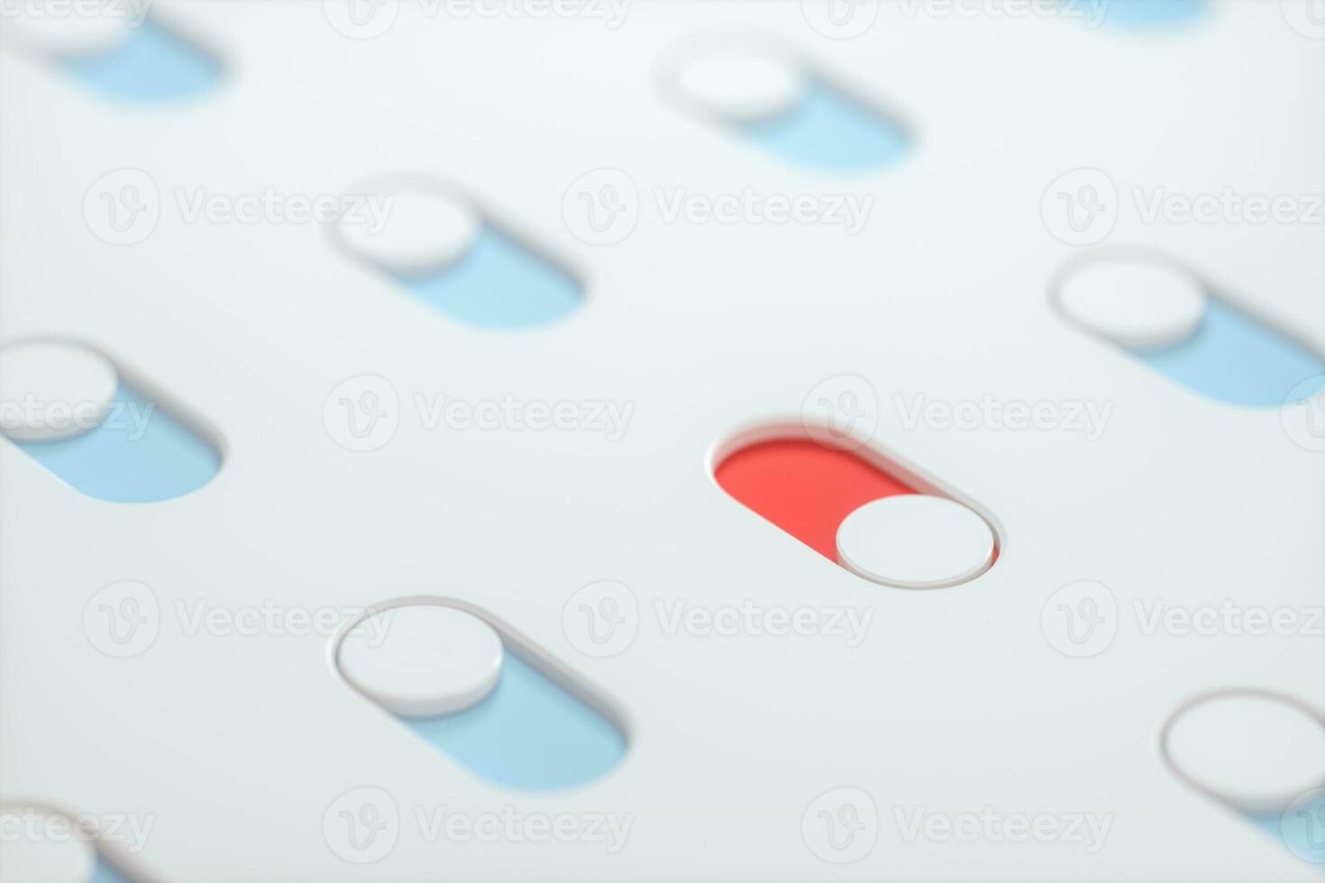 Slide switch and touch button, science and technology, 3d rendering. photo