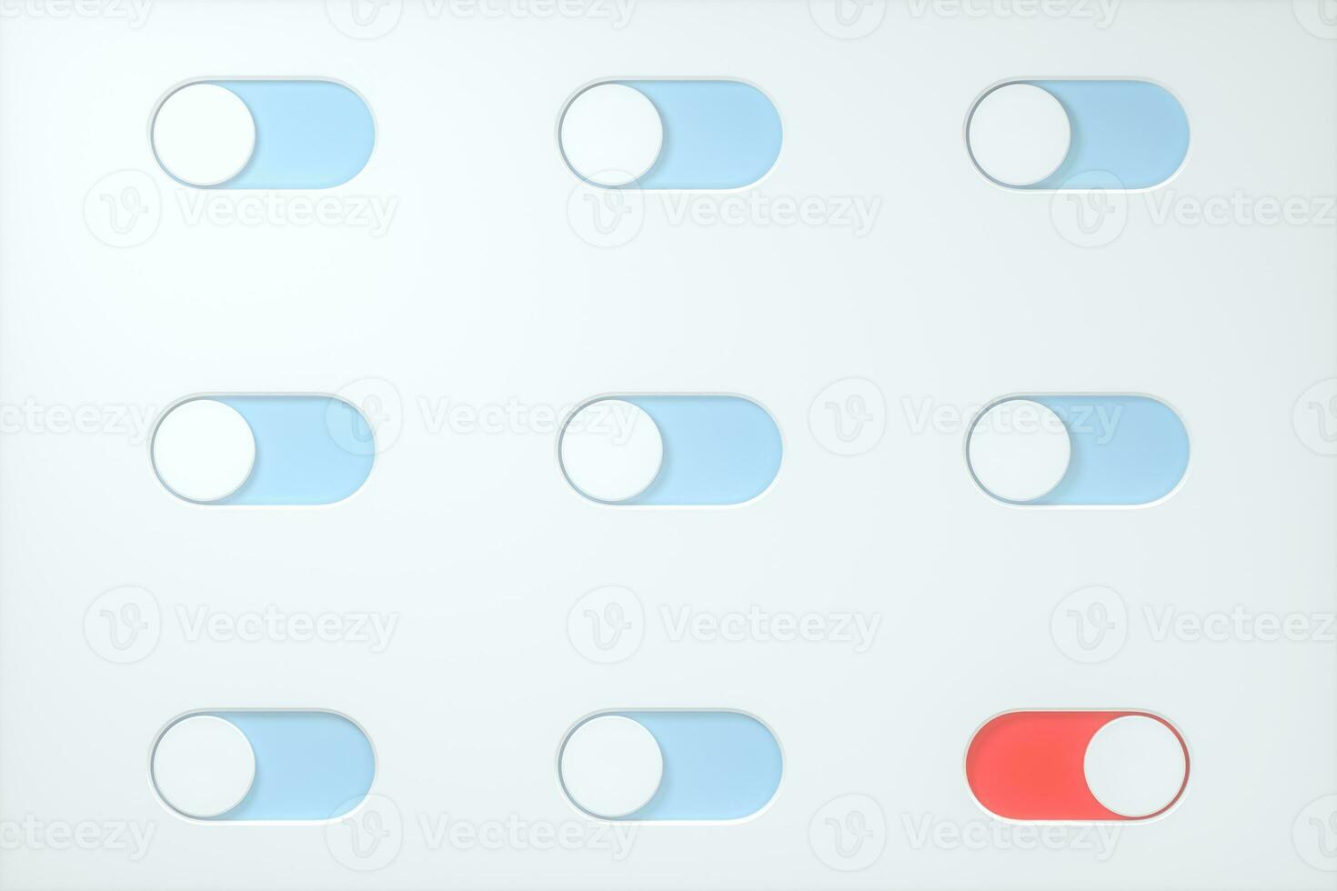 Slide switch and touch button, science and technology, 3d rendering. photo