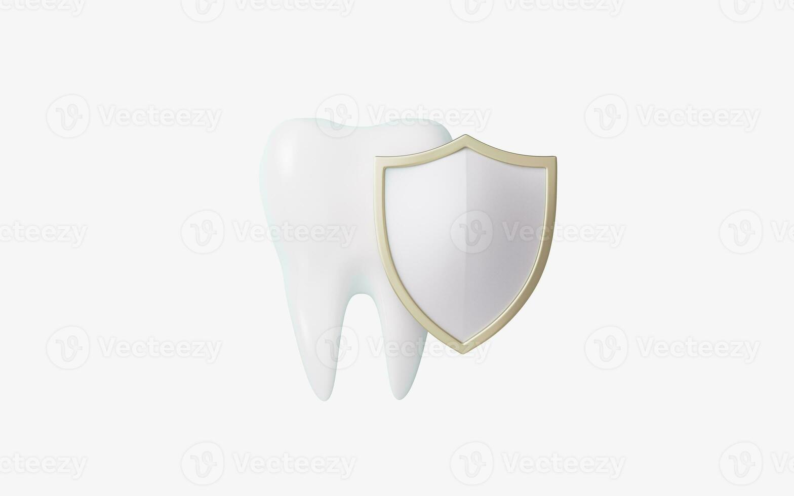 Shields protect the health of teeth, 3d rendering. photo