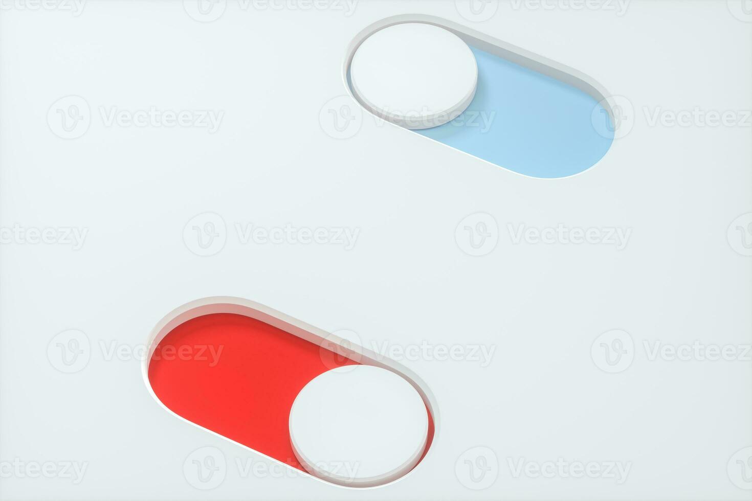 Slide switch and touch button, science and technology, 3d rendering. photo