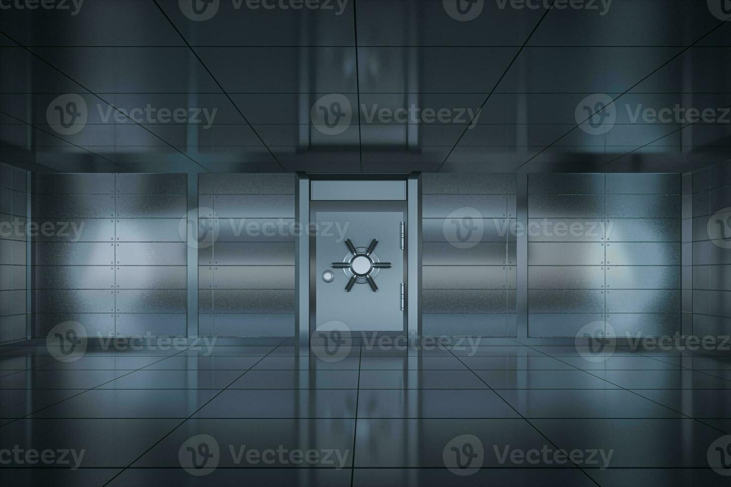 Safety gate and coded lock,abstract conception,3d rendering. photo