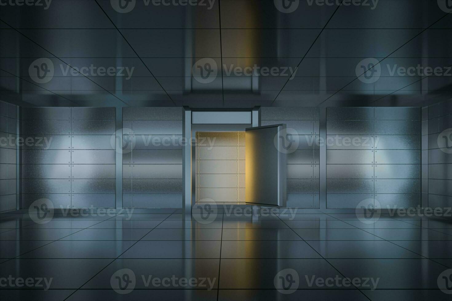 Safety gate and coded lock,abstract conception,3d rendering. photo