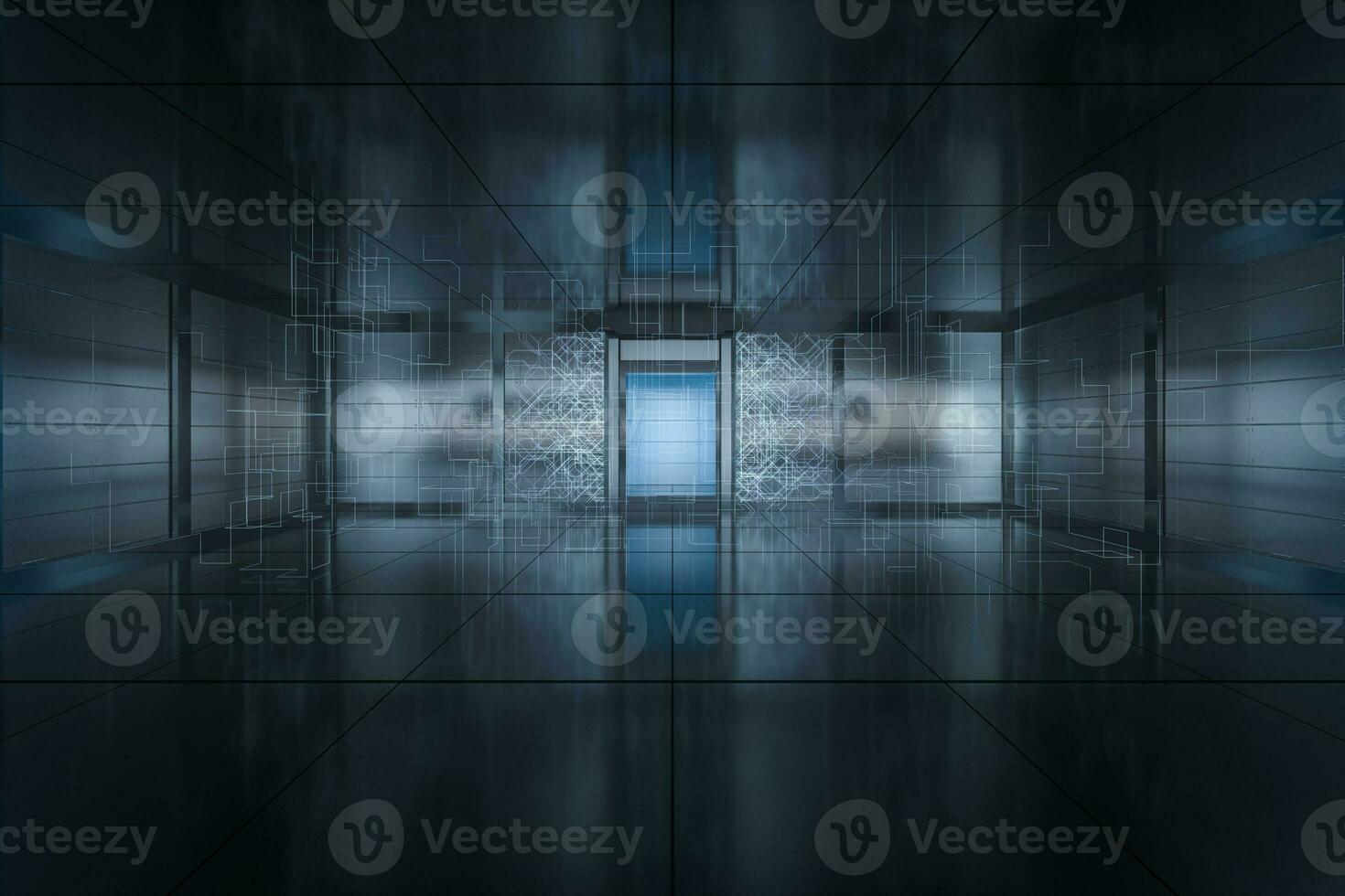 Safety gate and coded lock,abstract conception,3d rendering. photo