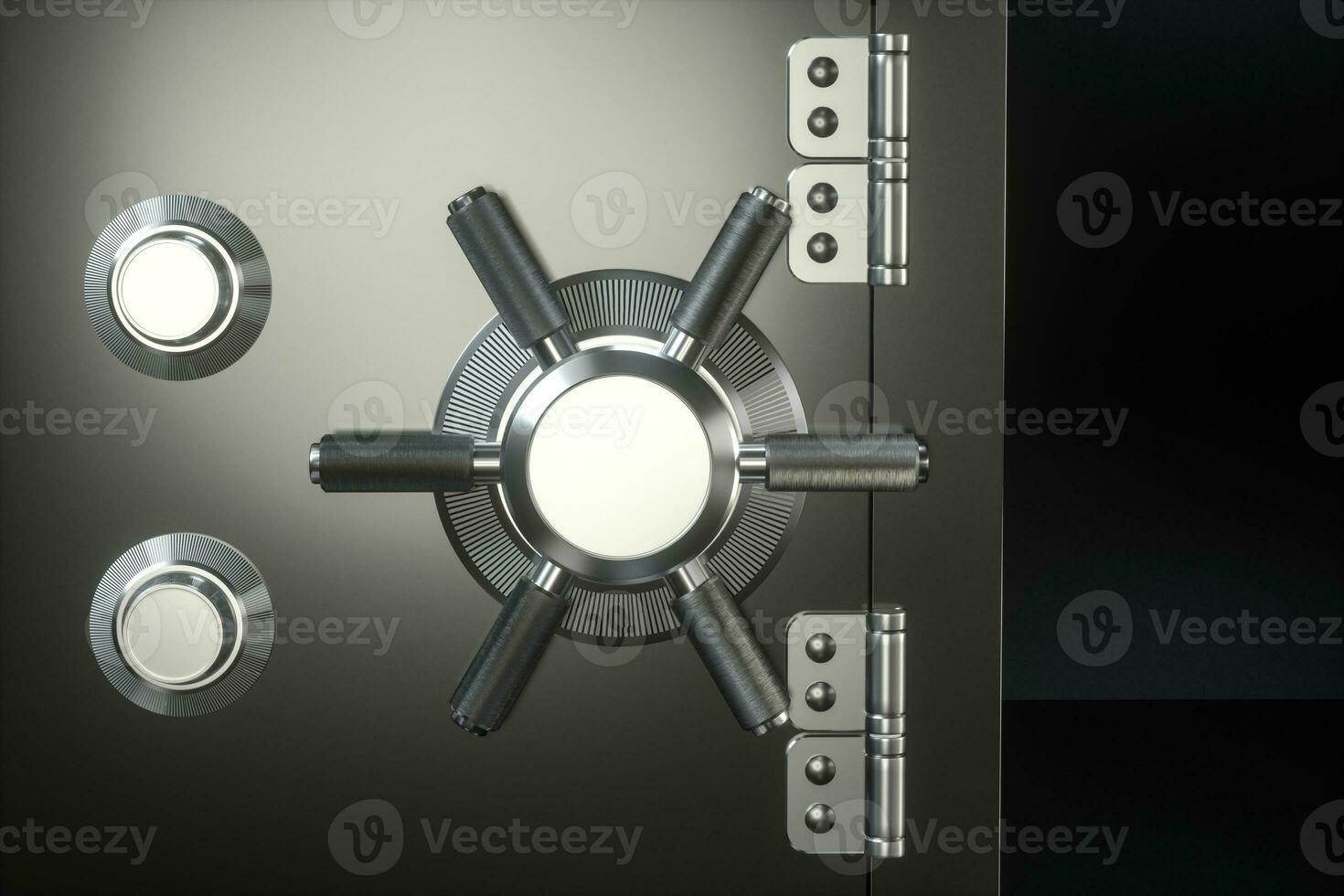 Mechanical safe, with the door closed, 3d rendering. photo