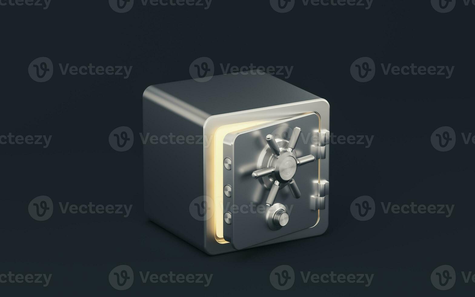 Safe box with dark background, 3d rendering. photo