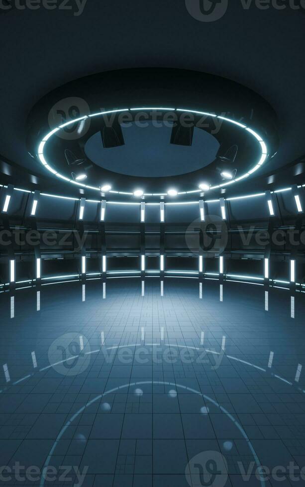 Empty room and spotlights, 3d rendering. photo