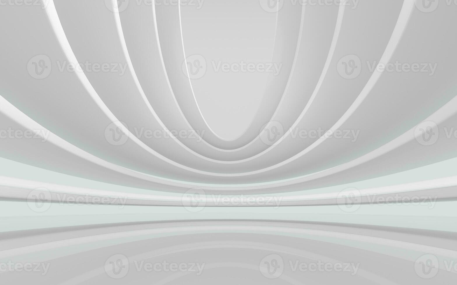 Round empty room with white background, 3d rendering. photo