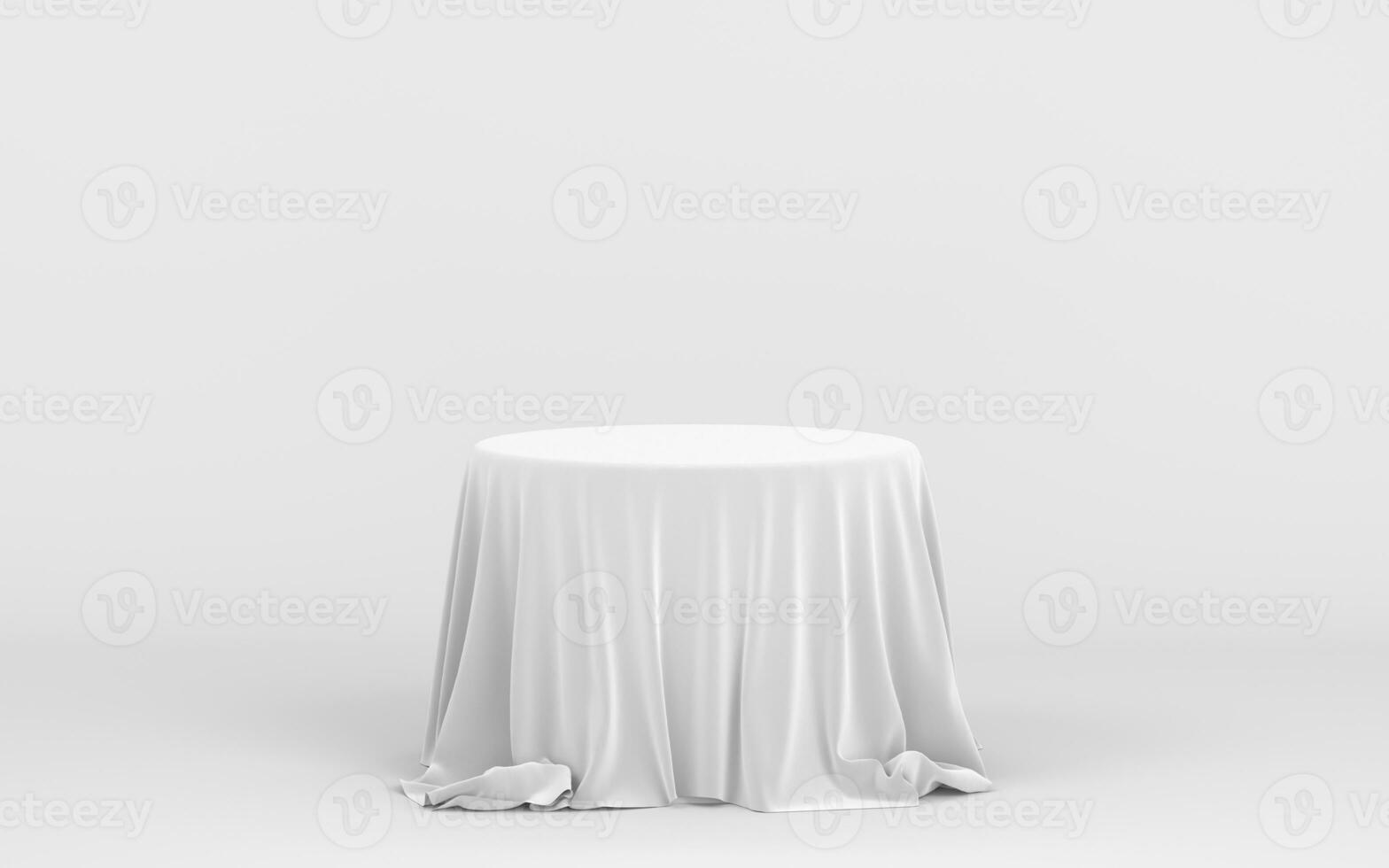 Empty table with white background, 3d rendering. photo