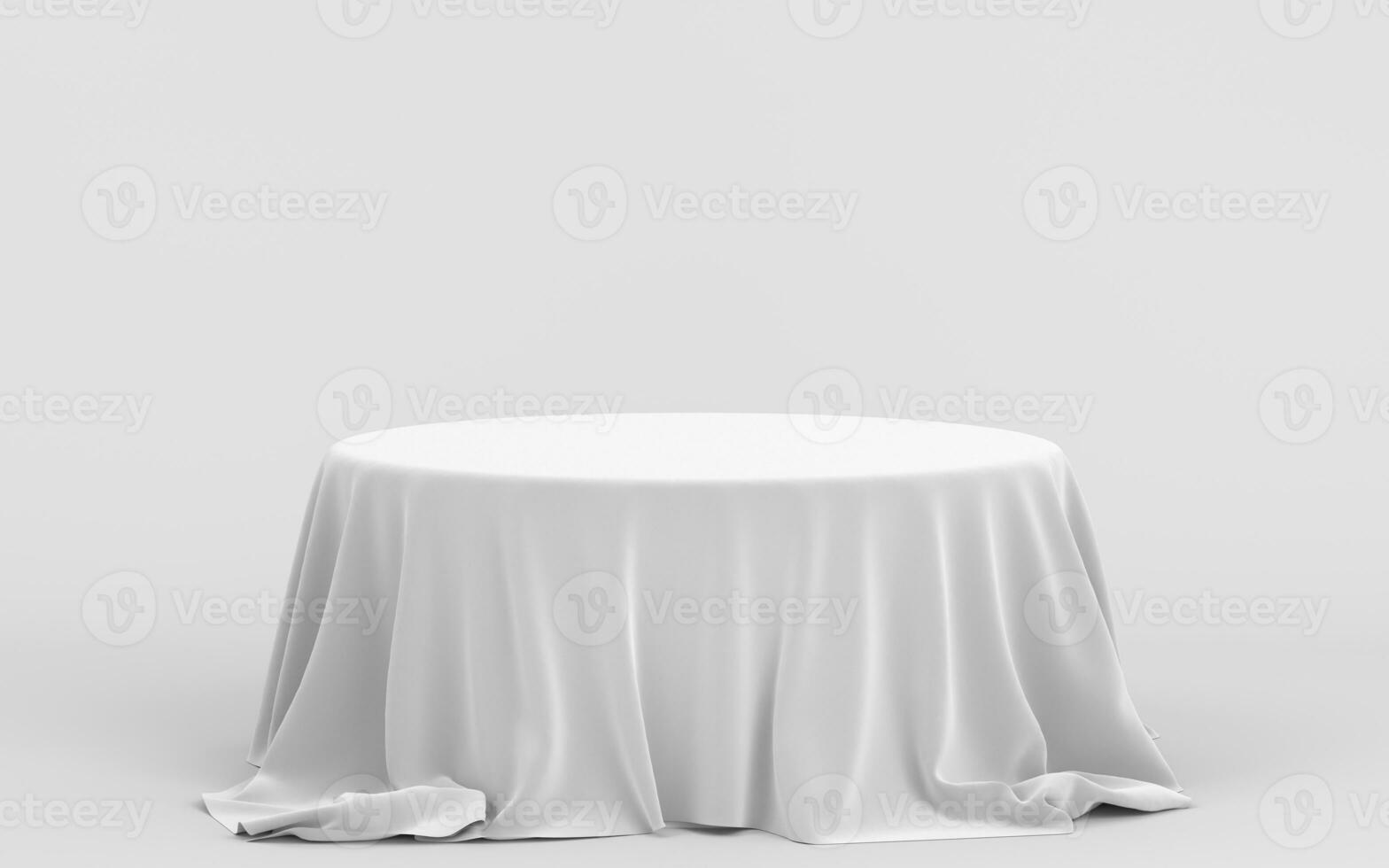 Empty table with white background, 3d rendering. photo