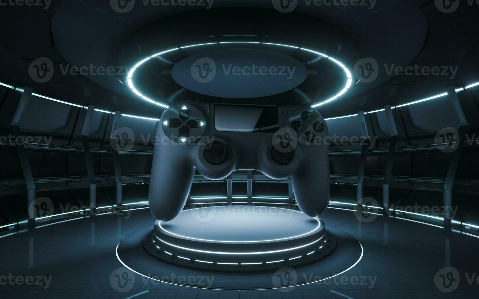 Indoor stage and gamepad, 3d rendering. photo