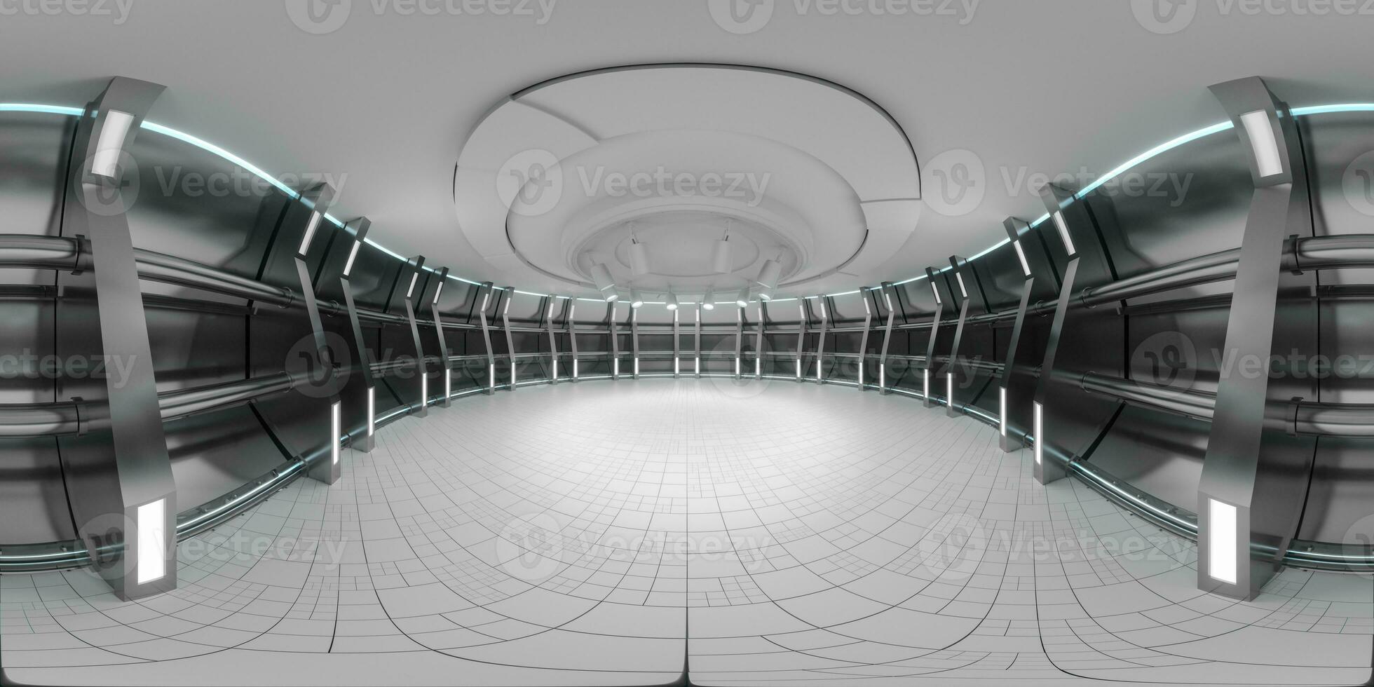 Indoor stage with white empty room, 3d rendering. photo
