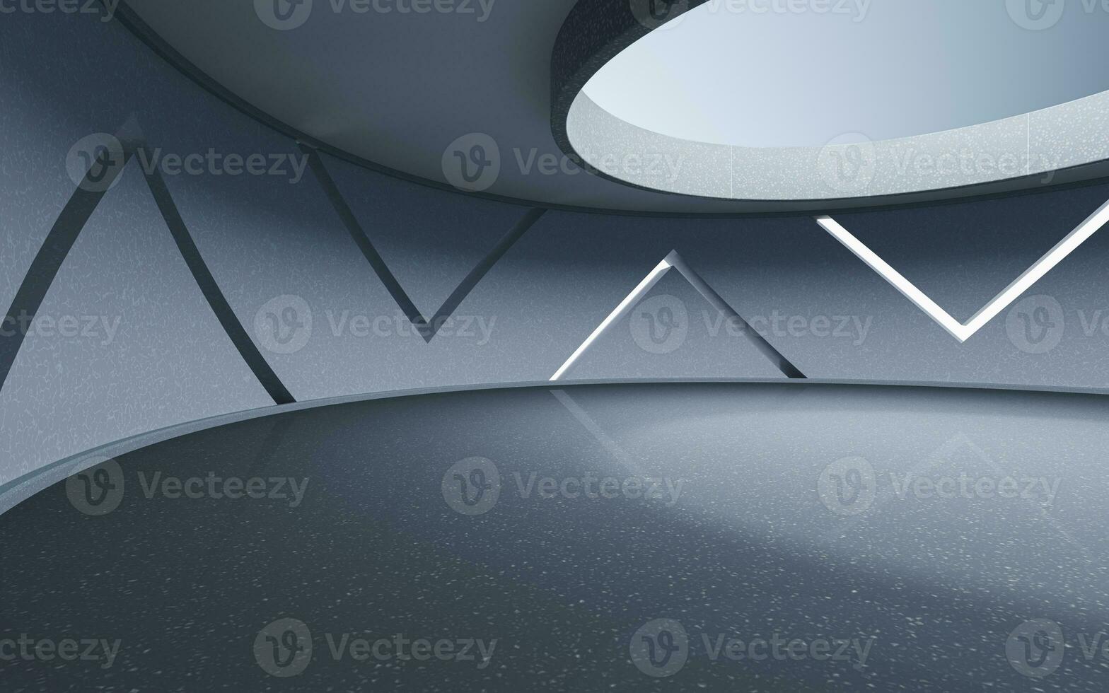 Empty round room, sense of space, 3d rendering. photo