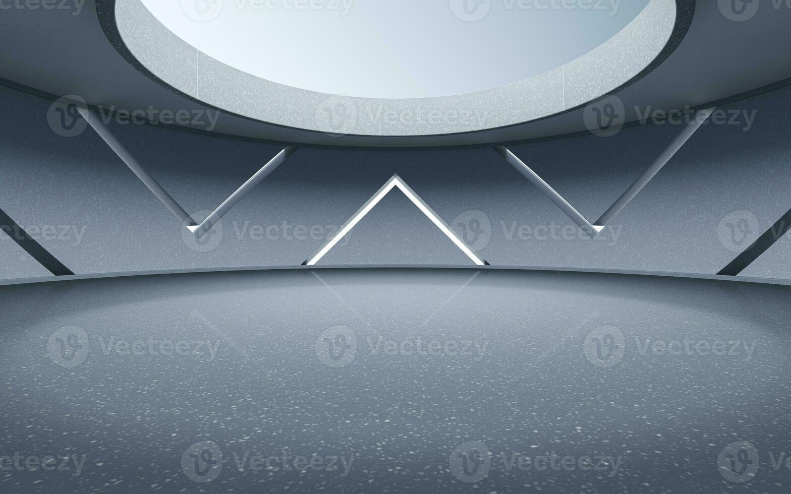 Empty round room, sense of space, 3d rendering. photo