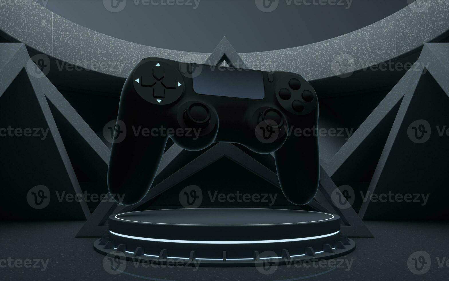 Stage and gamepad in a round room, 3d rendering. photo