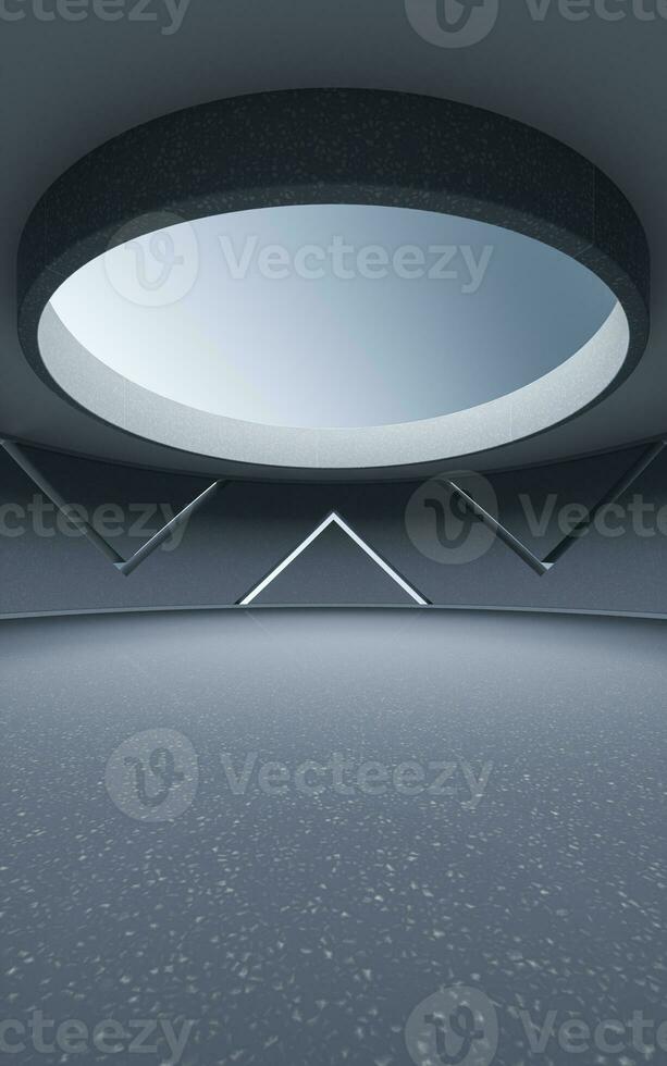 Empty round room, sense of space, 3d rendering. photo
