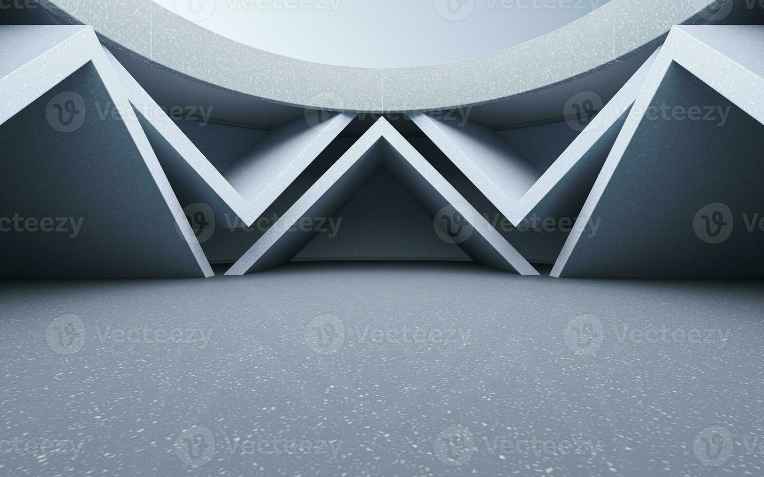 Empty round room, sense of space, 3d rendering. photo