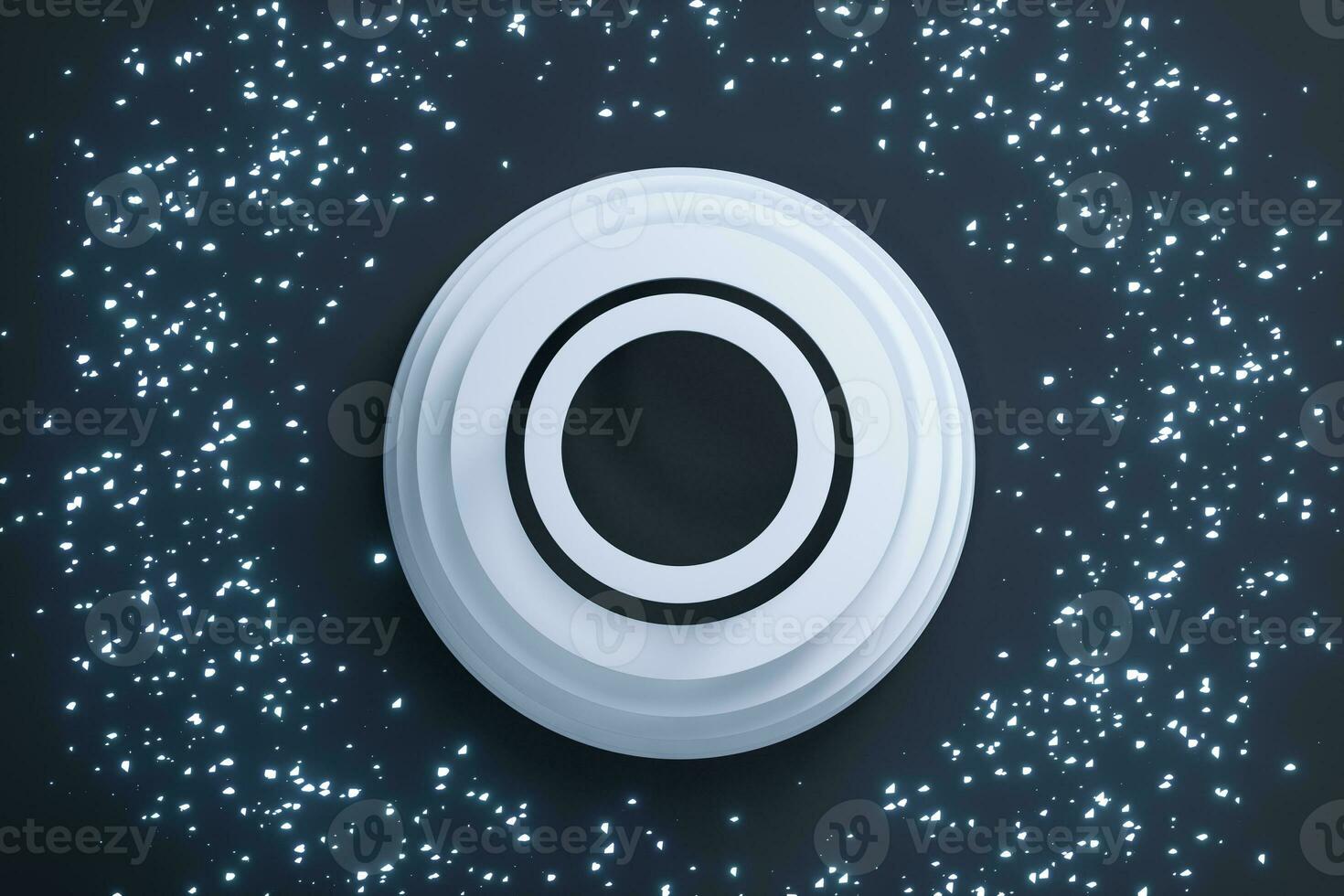 Circle shape focused on the center, 3d rendering. photo