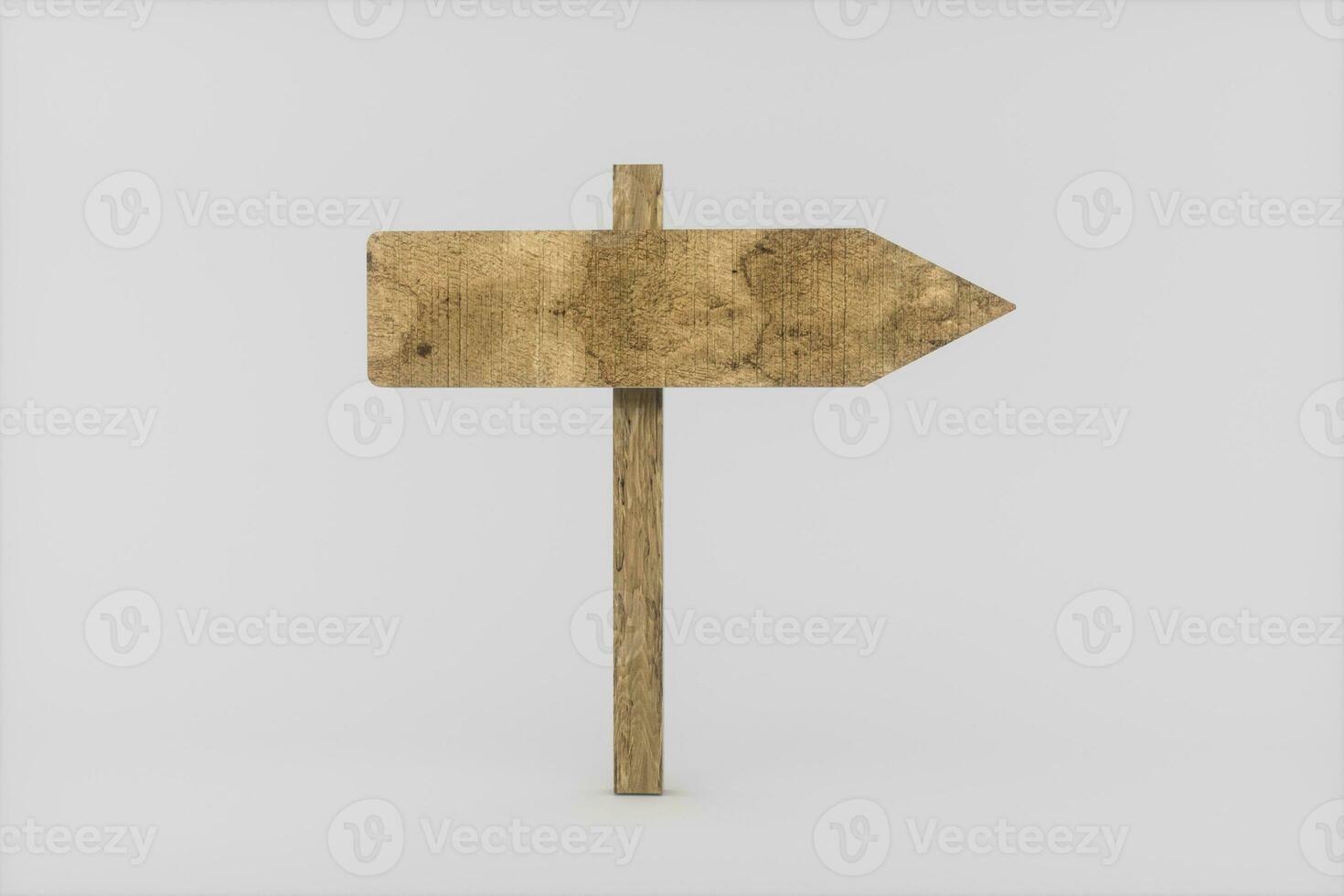 Empty wooden guide board with white background, 3d rendering. photo