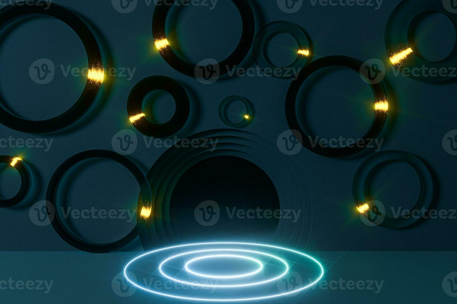 Circle background material,cartoon room,3d rendering. photo