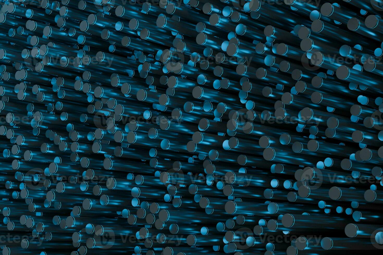 Polished cylinders with dark background,3d rendering. photo