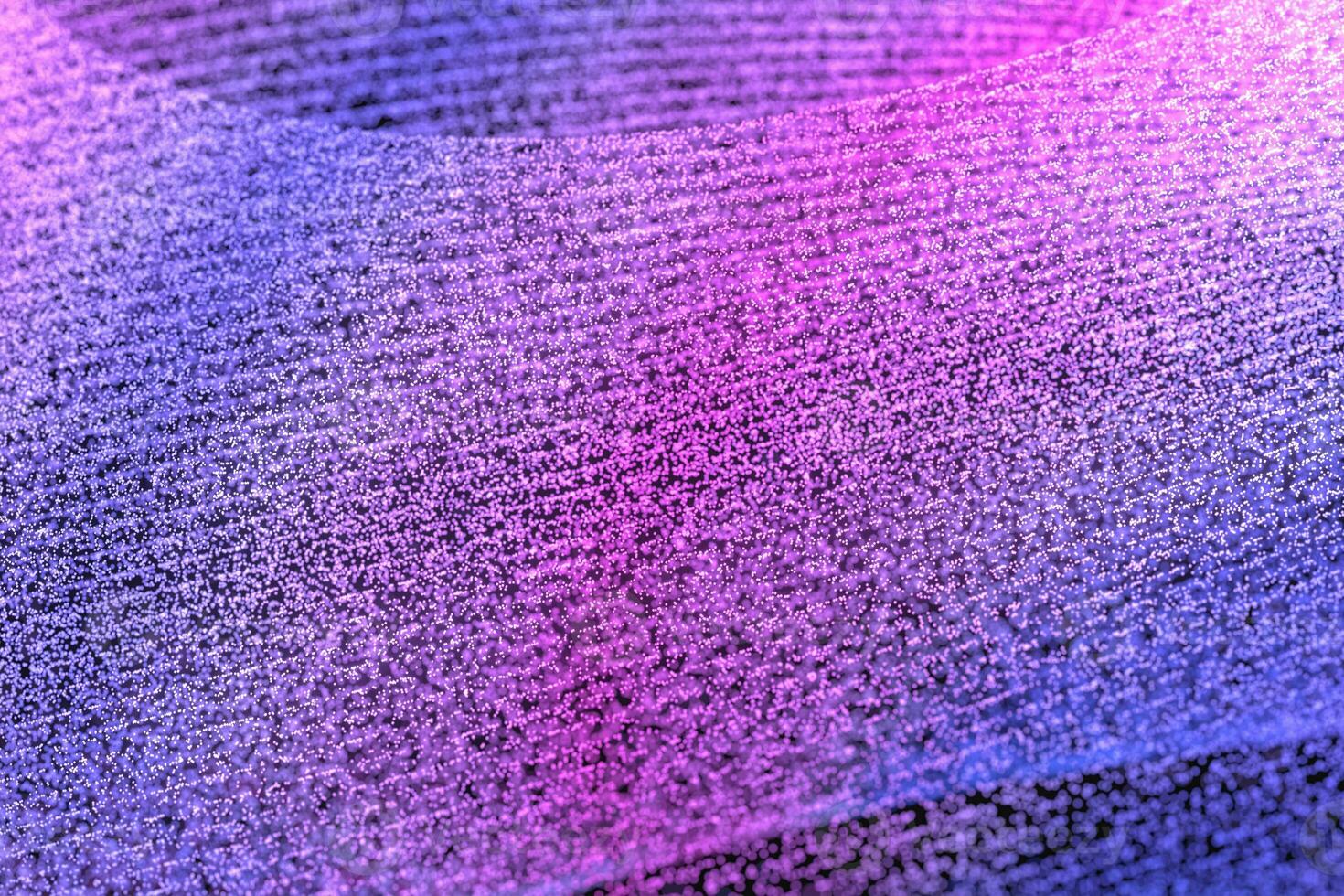 Purple neon particles with dark background, 3d rendering. photo