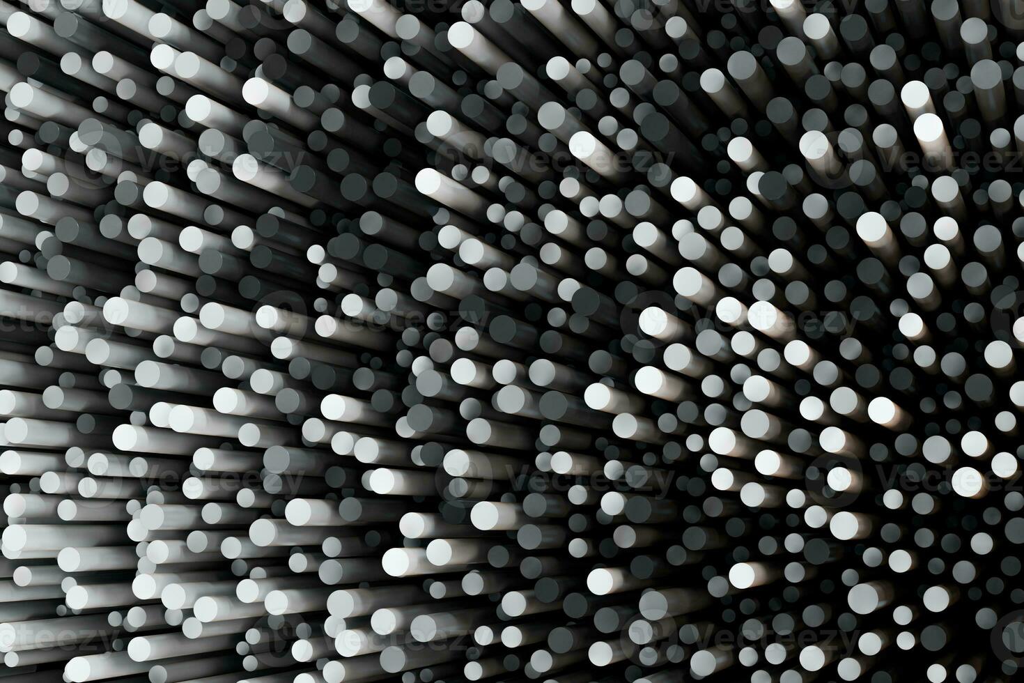 Polished cylinders with dark background,3d rendering. photo