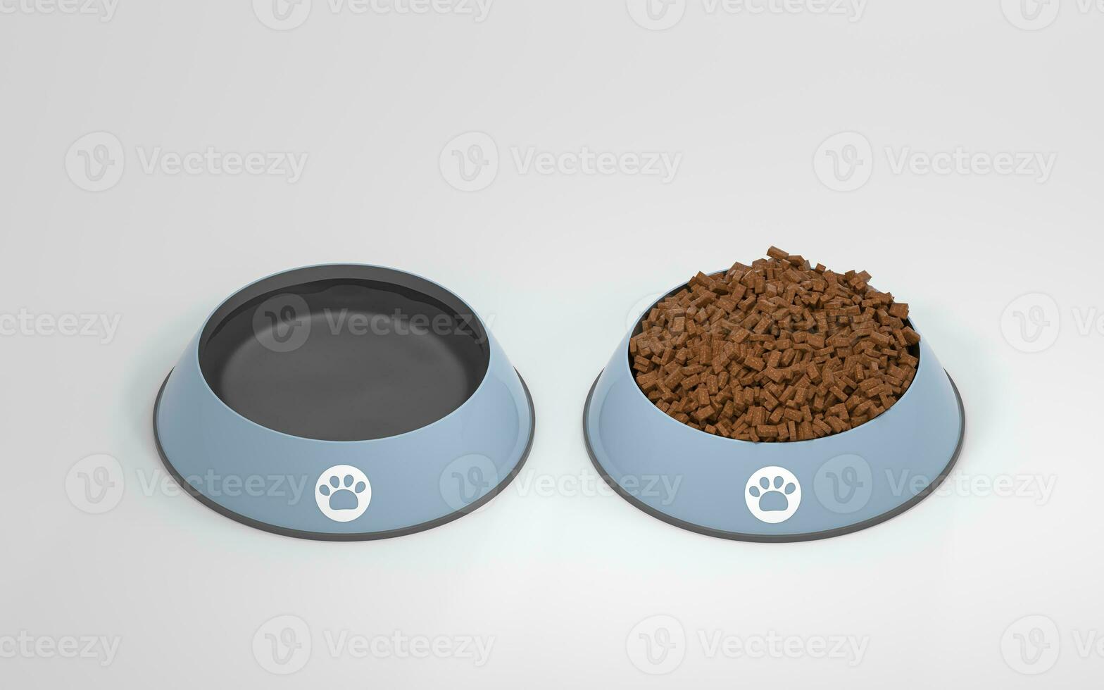 Pet food and bone, pet nutrition diet, 3d rendering. photo