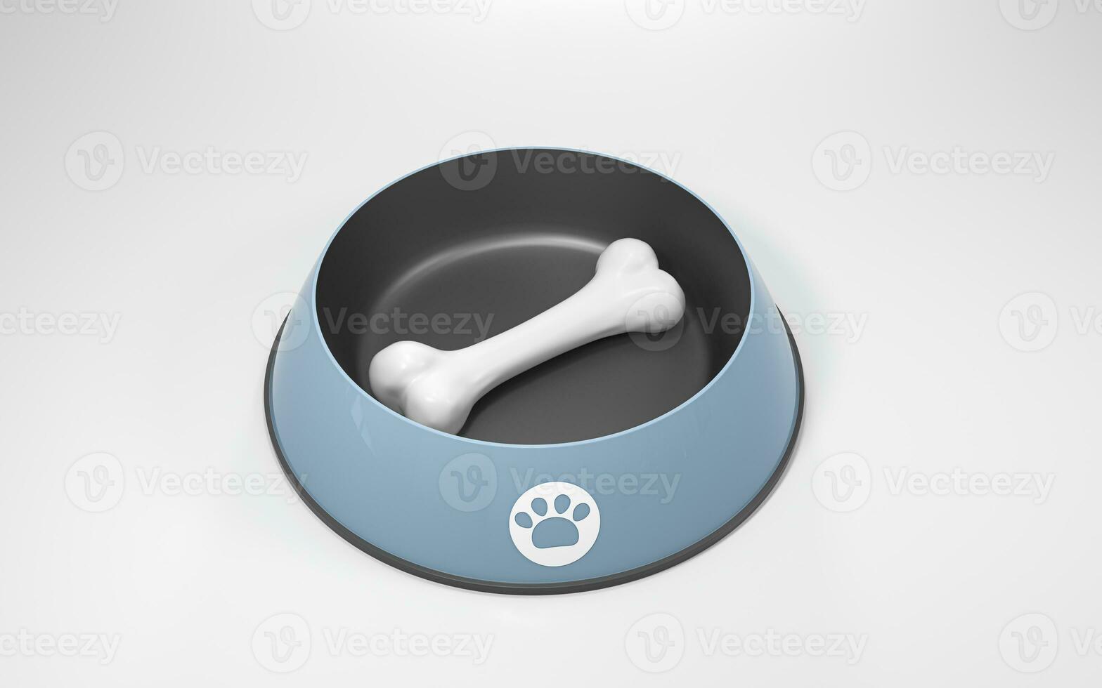 Pet food and bone, pet nutrition diet, 3d rendering. photo