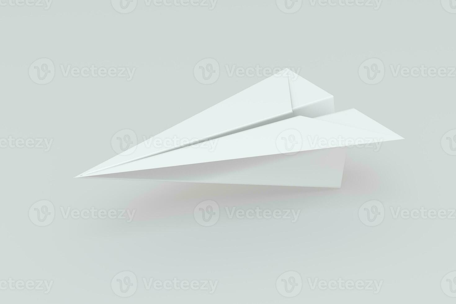 blanco papel avión con blanco fondo, 3d representación. foto