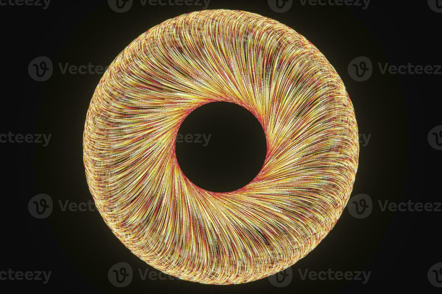 Glowing lines with round resource, power and line art, 3d rendering. photo