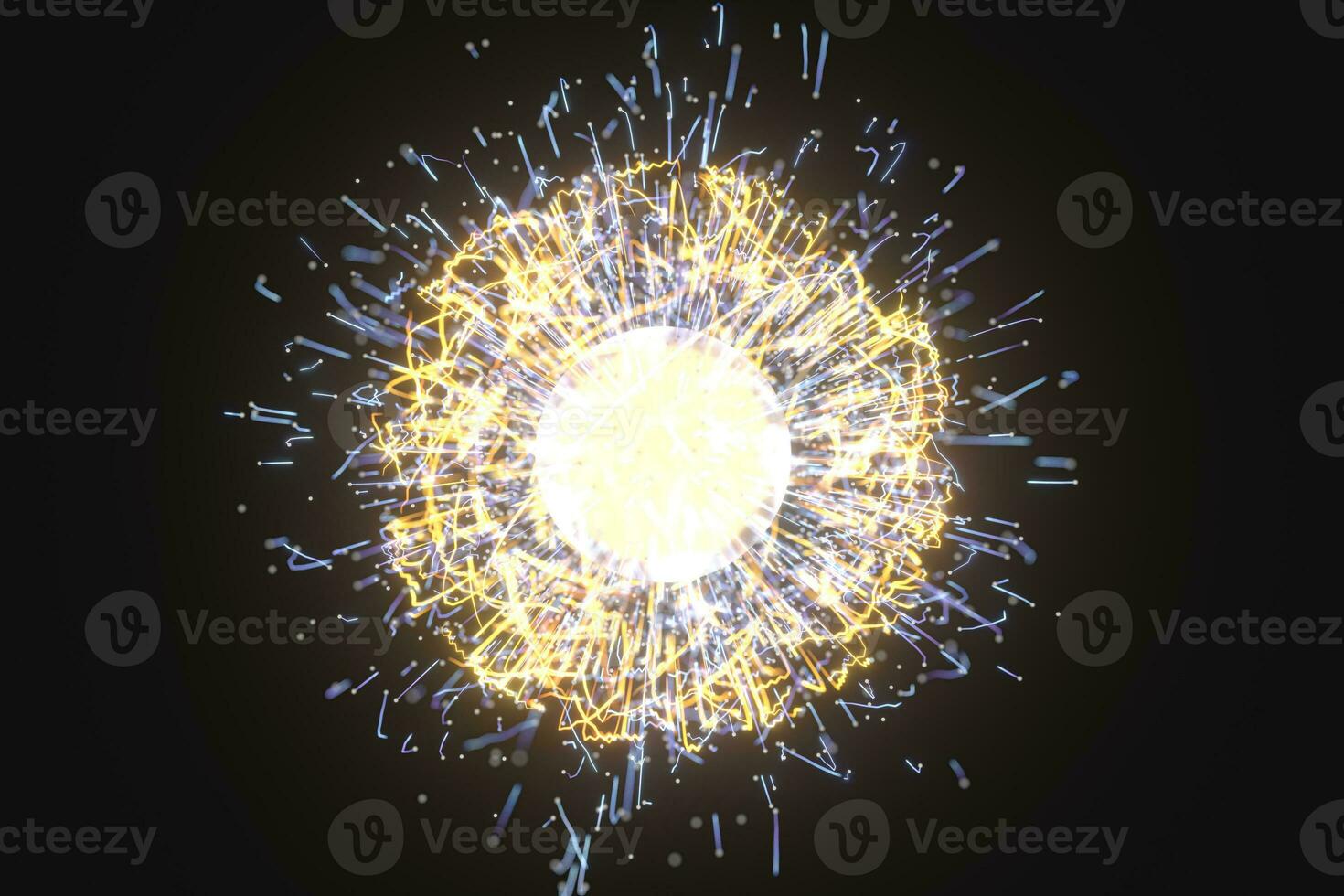 Glowing lines with round resource, power and line art, 3d rendering. photo