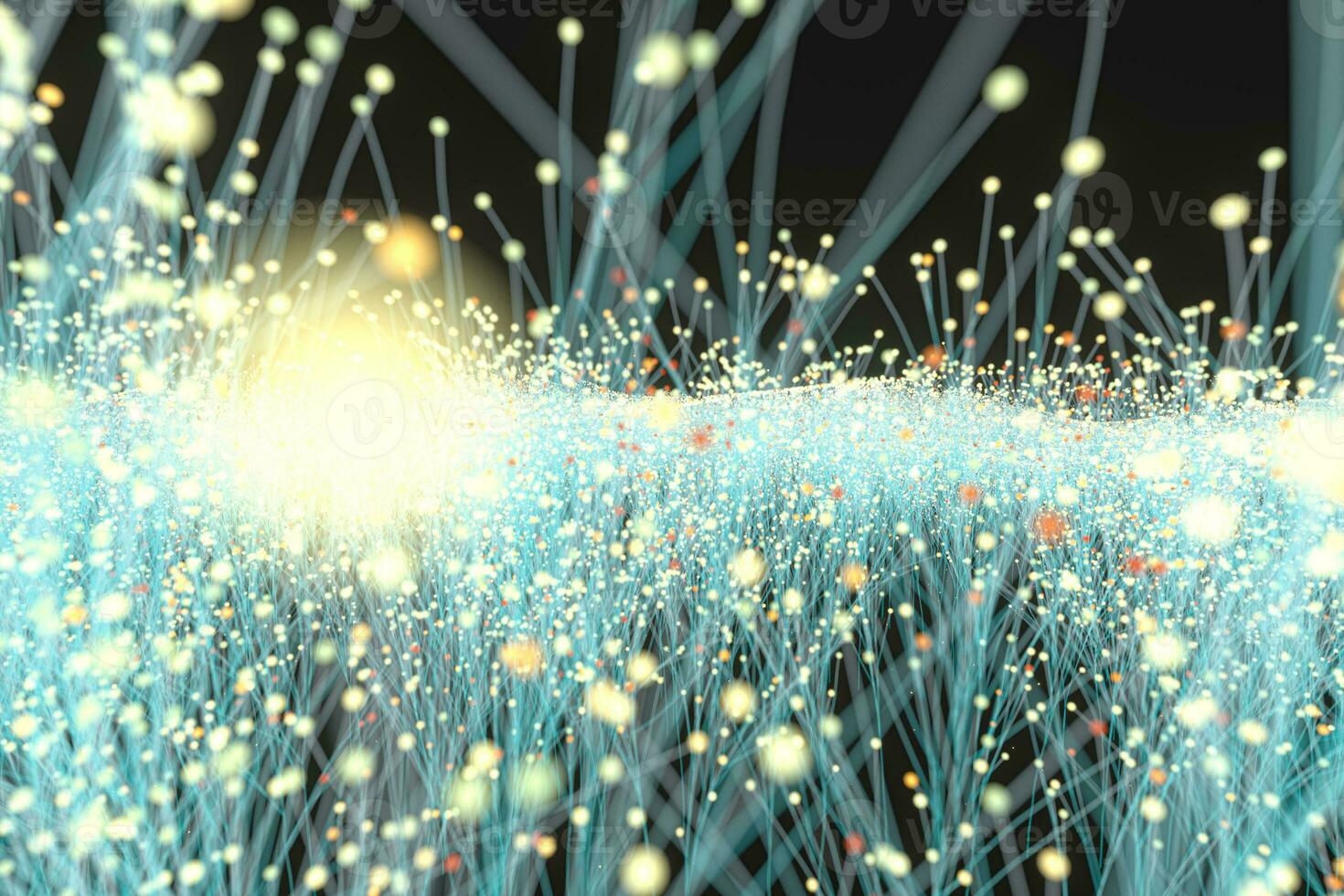 Glowing particles and lines,sparkling particles,3d rendering. photo