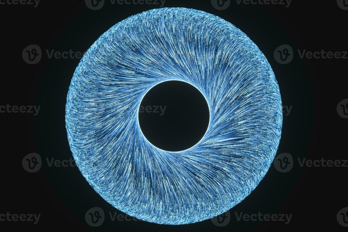 Glowing lines with round resource, power and line art, 3d rendering. photo
