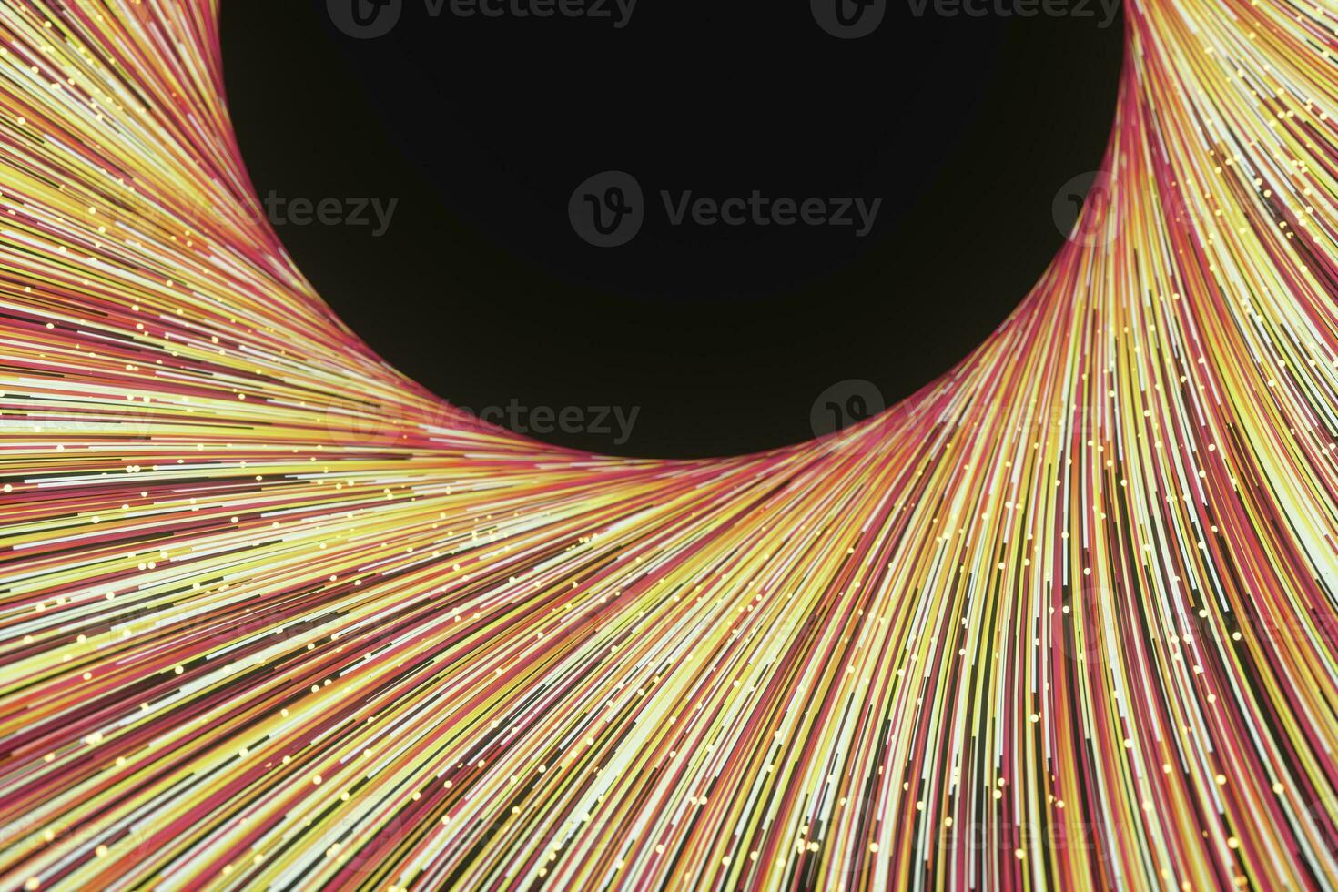 Glowing lines with round resource, power and line art, 3d rendering. photo