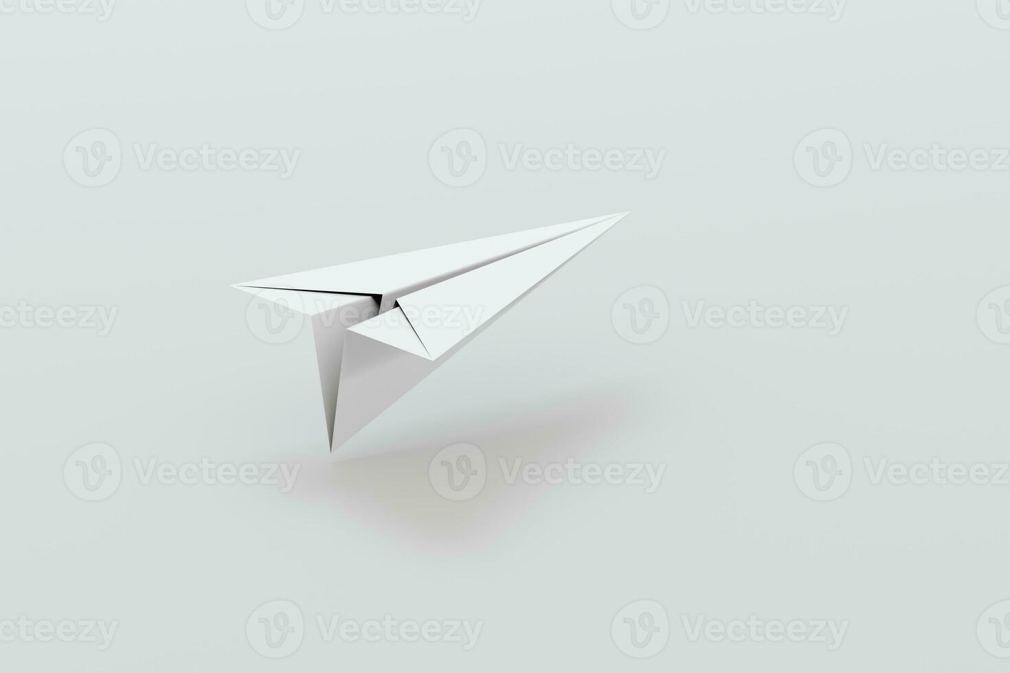 blanco papel avión con blanco fondo, 3d representación. foto