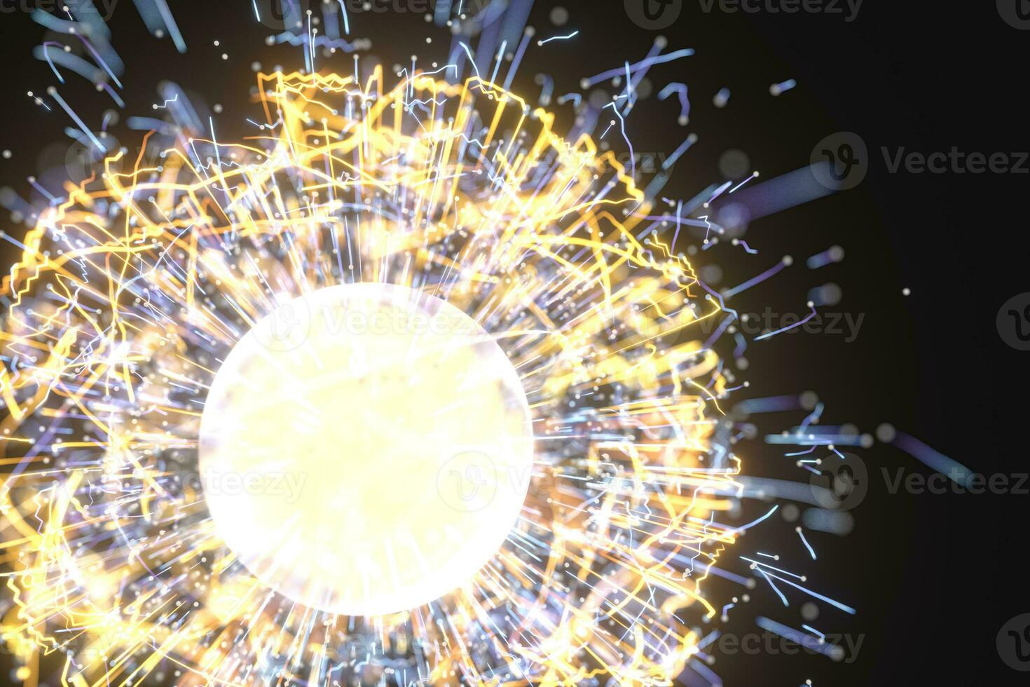 Glowing lines with round resource, power and line art, 3d rendering. photo